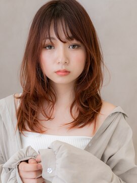 カバーヘア イヴ 戸頭店(COVER HAIR EVE) ボルドーカラーチェリーレッド小顔レイヤーロングX戸頭10代20代