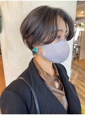 垢抜け大人可愛いセンターパート　ショートボブ