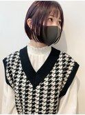 顔まわり可愛くえりあしギリギリミニボブ。