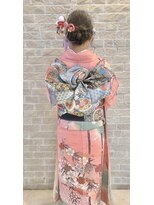 ドゥーク(dowku)&nbsp;ガーリーモテ愛され編み込みアップ和装ヘアセット着付け成人式