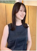 ミディアム/切りっぱなし/暗髪/艶髪/Aujua/1-45