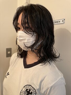 ノラキチジョウジ(NORA KICHIJOJI) ウルフボブロングレイヤー耳かけフェイスレイヤーレイヤーボブ