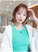 大人かわいい前髪セシルカットココアブラウンフリンジウェーブ