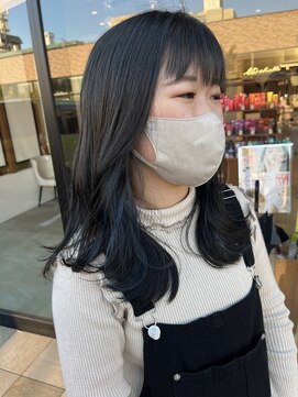 サラビューティーサイト 志免店(SARA Beauty Sight) 【琉希也style】ブルーグレー/レイヤー/ウェーブ巻き／インナー