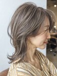 ミディアムレイヤー　白髪ぼかしカラー　脱白髪染め40代50代60代