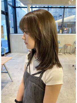 キーチェ 梅田中崎町(keych) レイヤーカット/オリーブベージュ/ブリーチなし/髪質改善/梅田