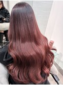 チェリーレッド × 韓国風くびれ巻き