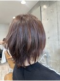 ひし形シルエットベージュウルフカット