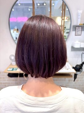 アース モード 新小岩店(EARTH/M) 前下りボブ×カシスブラウン