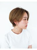 ゴールドベージュ ハイトーンショート