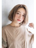 【ROJITHA】ハイライトベージュ×かきあげバングボブ