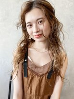 アイティー バイ アルバム 中野店(IT by ALBUM)&nbsp;無造作カール_オリーブカラーハイライトカラー_47642