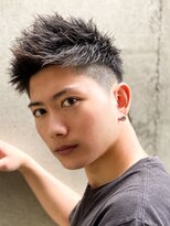 エルマーク(L-MARK)&nbsp;アップバングツーブロックダブルカラーブリーチメッシュ