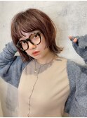 【重山】こなれヘアグレージュカラー外ハネウルフボブ