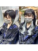 ショートウルフからロングに◎エクステインナーカラー/心斎橋