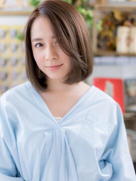 カバーヘア ブリス 戸田公園西口店(COVER HAIR bliss) アシンメトリー黒髪艶髪小顔前下がりボブh2戸田公園20代30代40代