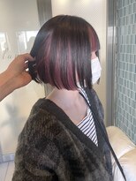 ラニヘアサロン(lani hair salon)&nbsp;フェイスフレーミングピンク×ミニボブ