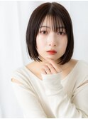 ツヤ髪シースルーバング切りっぱなしボブe小山20代30代40代