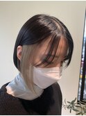 #noi_style ミニボブ×グレージュイヤリングカラー
