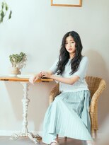 モッズヘア 越谷(mod's hair)&nbsp;アッシュブラック波巻きウェーブレイヤーロングtk3越谷