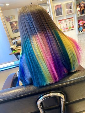 ヘア メイク ココ(hair make coco) 虹色カラー♪♪