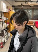 大人ショートボブ丸みショートカットマッシュショート前髪あり