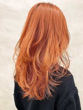 グランツ ノイ(GLANZ Noi) オレンジベージュダブルカラーウルフカットレイヤーカットボブ