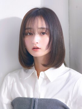 ラフィスヘアー アール 川西店(La fith hair R) 【La fith】グレージュカラー×シースルーバング×Cカールボブ