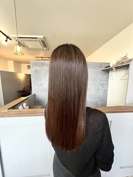 ボタン(vottan) ストレート【黒髪カタログ・暗めカラー・ココアベージュ】