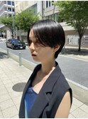 【ステップボーンカット】ハンサムショート/センターパート