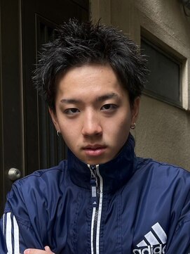 エルマーク 渋谷(L-MARK) アップバングツーブロックバーバーフェードツイストメッシュ