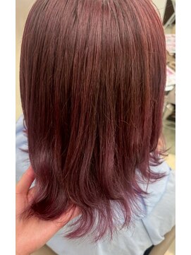 スタイル 横浜(STYLE) 【担当　金光】ダブルカラー/１ブリーチ/中明度/ピンクレッド/