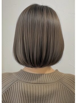 ネックス 表参道本店(nex) デザインカラーレイヤーカットウェットヘアオリーブベージュ白髪