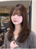 美髪レイヤーカット／くびれ巻き髪/ベージュカラー