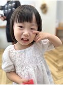 キッズカット☆女の子ナチュラルショートボブ前髪あり小顔本厚木
