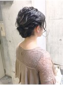 【FLAME 天文館】結婚式・二次会、ふんわり編み込みアレンジ