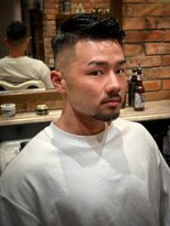 ヒロギンザ 八重洲店(HIRO GINZA)&nbsp;パーマ風サイドグラデーション七三バーバースタイルフェード