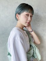 アイティーバイアルバム 下北沢店(IT by ALBUM)&nbsp;ターコイズボブ_アースカラーくびれヘアツートンカラー_58618