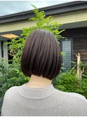 シンプルボブ×ヘルシースタイル×ナチュラルカラー×暗髪
