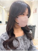 2way前髪の大人ぽい韓国ヘア美女/冬には温かみショコラブラウン