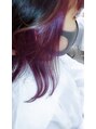 ヘアールーム アート(hair room a to by NYNY) 紫のインナーカラーです!ブリーチ履歴は2回のお客様です