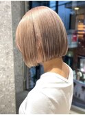 ショートボブダブルカラーローライトケアブリーチハイトーン韓国