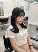 くびれヘア/ブルーブラック/韓国スタイル/大人っぽ