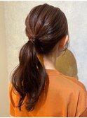 艶カラー＋ウェーブパーマ ヘアアレンジ/レッド/赤茶/ブラウン#3