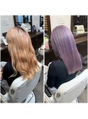 フェミニンで華やかな雰囲気のくすみバイオレットカラー【別府】