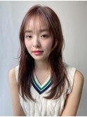 前髪 ウェーブミディアム メルティーカラー 似合わせカット"