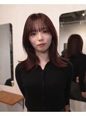 【ボルドーカラー/阿部達哉】韓国/レイヤーカット/大人ヘア