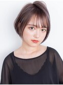 顔まわりレイヤーカット/ショートボブ/ピンクブラウン/小顔ヘア