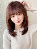 イメチェン姫カットレイヤーロングニュアンスカラー美髪