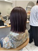 ボブ　切りっぱなし　肩上　髪質改善　三宮　神戸